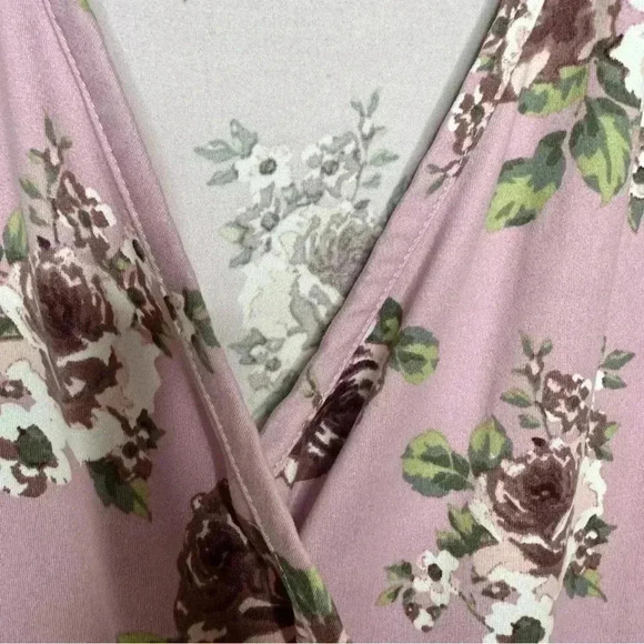 Eclipse Wrap Top  Floral Pink / Mauve Size Medium - Picture 7 of 16